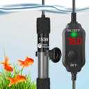 AquaMiracle Aquarium Heater 150W Fish Tank Heater for 15-30 Gal Tanks, LED Digital Display Thermostat Turtle Heater with Out-of-Water Auto Shut-Off, Overheat Protection & Memory Function