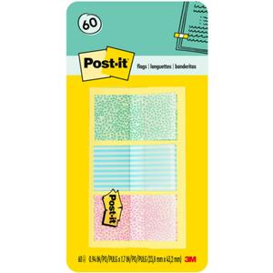Post-it Pattern Flags, 60/On-The-Go Dispenser, .47 in, Gradient Pattern Collection (682-GRDNT)