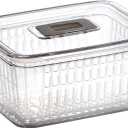 BINO | Produce Saver - 6.8 Cup/1.6L | Fridge Storage Containers for Fruits and Vegetables | Adjustable Air Vent, Removable Basket | BPA-Free Fridge Organizers