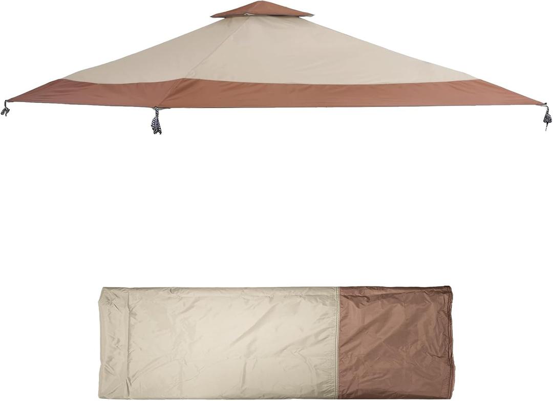 13x13 Canopy Replacement Top CoverDouble Tier Waterproof Silver Coated Instant Canopy Vented Top Compatible with Ozark Trail WMT-1313114LG,30300 Frame(Top Only