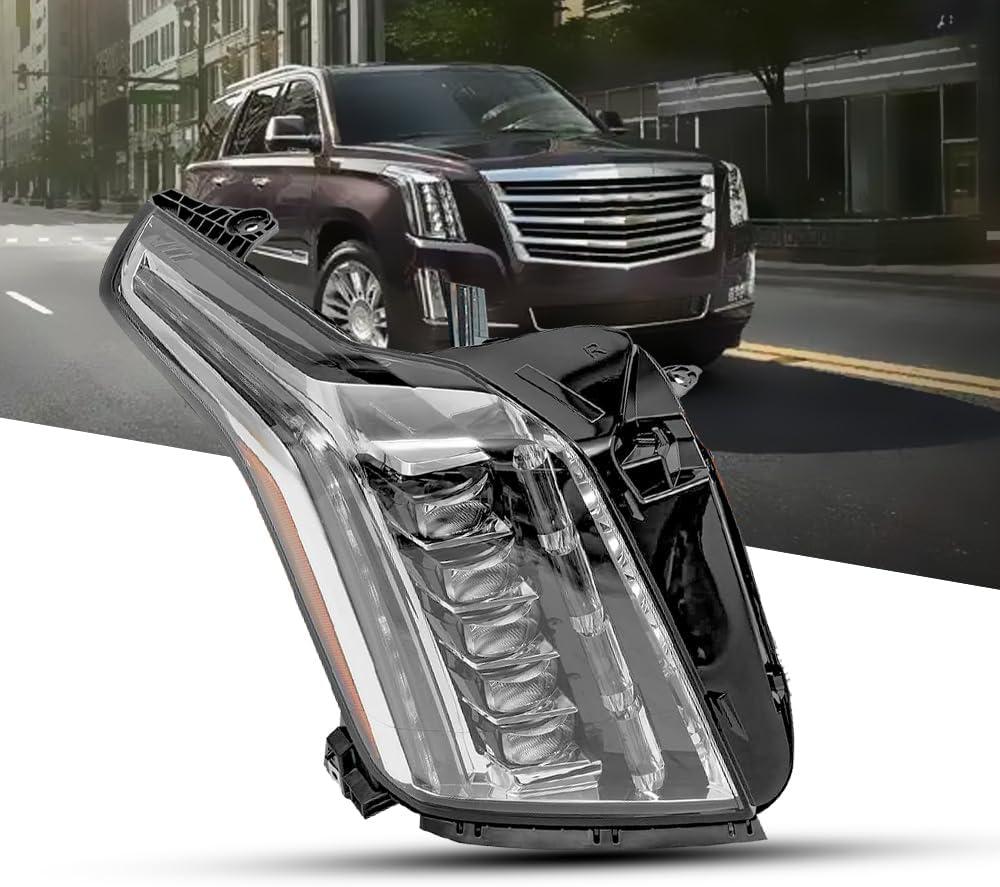 FIT 2015-2020 Cadillac Escalade ESV, FULL LED Headlight Assembly, Left Driver Side Vertical Projector Headlamp, Replaces 84216044 GM2502457, 1-Pack
