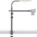 Overhead Camera Mount Rig, 13.4-31.9" Height Articulating Arm Desk Camera Mount with C-Clamp and 1/ 4" Screws, 360° Rotatable Top Down Clamp Stand Holder for DSLR, Webcam, Digicam, Microphone