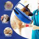 BARKLESS Dog Cone, Inflatable Dog Cone After Surgery for Large Breeds, Soft Surgery Collar with Enhanced Anti-Licking Guard Shield for Pets, Patented Protective Donut Collar (Blue, XL)
