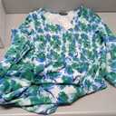 MASCOMODA Womens 2025 Fall Long Sleeve Floral Maxi Dress Casual Smocked V Neck Boho A Line Flowy Long Wedding Guest Dresses (Floral White Green) Small 