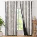 ColorBird 100% Boho Blackout Curtains 2 Panels 96 Inch Black White Western Southwest Aztec Thermal Black Out Patterned Curtain Drapes for Living Room Bedroom