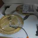 Dusk to Dawn LED Outdoor Barn Lights, 16 Inch Large Farmhouse Exterior Wall Light Fixtures with Adjustable Color Temperature, Modern Black Gold Porch Lights Outside for House Garage Doorway