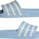 adidas Unisex Adilette Aqua Slide Sandal, Blue/ Zero Metallic/ Zero Metallic, 11 US men