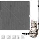 Retractable Pet Gate Heavy Duty Adjustable - Mesh Safety Barrier for Dogs Cats Fits Doorways Hallways Stairs Indoor Outdoor (Black, 26.77"x 49.21")