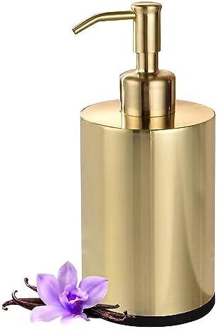 Stainless Steel Refillable Soap Dispenser - 15oz Bottle, Anti-Rust Gold, Kitchen & Bathroom Use