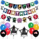 Pirese Ninja Birthday Party Decorations Kit  Japanese Ninja Birthday Banner, Ninja Party Supplies, Ninja Balloons, Martial Arts & Ninja Warrior Party Decor, Mortal Kombat Theme