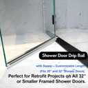 25" Shower Door Bottom Deflector for Chrome Framed Shower Door Drip Rail Replacement with Vinyl Sweep