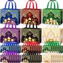 Yoojahow 36 Pcs Eid Mubarak Gift Bags with Handles 12.6 x 9.8 x 6.7 Inch Large Reusable Ramadan Tote Bags Eid Mubarak Non-Woven Treat Goodie for Gifts Wrapping Shopping Ramadan Party Supplies