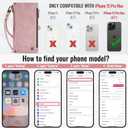 Defencase Compatible with iPhone 15 Pro Max Case Wallet with RFID Blocking Card Holder for Women Men, PU Leather Magnetic Snap Flip Zipper Strap Wallet Phone Case Fit for iPhone 15 Pro Max, Rose Pink