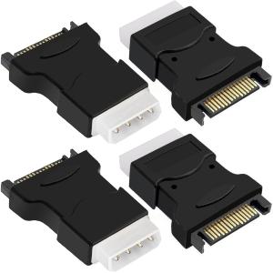 SATA to Molex IDE Adapter - Male to Male Cable Converter for Hard Drive HDD SSD Power - 4 Pcs