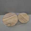 4 Pcs Wood Risers Display Stands Wooden Risers for Table Display Mini Riser Stand Round Rustic Wooden Riser Holder Tiered Tray Decor Riser for Home Decor Kitchen Counter