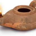 Herodian - Biblical Classic with Handle - Replica Ancient Clay Oil LAMP & Certificate of Authenticity Hanukkah-Judaica/Christian Gift - Handmade in The Holy Land