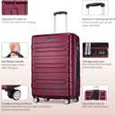 FOCHIER F Hardside 1 Piece Expandable Luggage with TSA Lock, Hard Shell Rolling Suitcase Set with Spinner Wheels for Women Man, 26 Inch Travel Luggage, Burgundy
