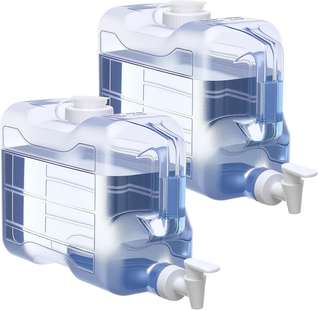 2 Pack 1.5 Gallon Fridge Water Dispensers Bottle with Leak-proof Spigot and Convenient Handle Plastic Cold Juice Beverage Dispenser Jug for Party Refrigerator Drink Juice Iced Tea