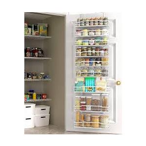 Moforoco White 9Tier Over The Door Pantry Organizer, Pantry Organization And Storage, Metal Hanging Spice Rack Shelves Door, Home & Kitchen Essentials, Laundry Room Bathroom Organization