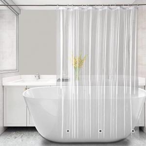 Clear Shower Curtain Liner 76 inches Long with 6 Magnets, PEVA Lightweight Plastic Waterproof Extra Long Shower Liner 72x76 Inch Length for Bathroom