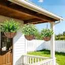 TURNMEON Artificial Plants Outdoor Fake Plants UV Resistant No Fade 12 Bundles 4 Styles Faux Plant Plastic Greenery Shrubs Boston Fern Lavender for Outside Gardens Porch Patio Indoor Home Decor
