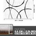 YIHOUSE 6'x9' Black and White Rug- Washable Area Rug for Living Room Bedroom, Large Modern Non-Slip Ultra-Thin Rug Home Decor,Curve,6x9ft