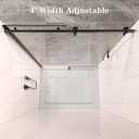 44-48 W x 76 H Frameless Sliding Shower Door, 5/16" (8mm) SGCC Tempered Clear Glass with Easy-to-Clean Coating, Matte Black