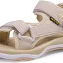 DREAM PAIRS Womens Arch Support Hiking Sandals Sport Outdoor Athletic Comfortable Summer Beach Water Sandals (7, Beige)