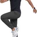 Men's Sweatpants Athletic Pants Joggers with Zipper Pockets Lightweight Quick Dry Workout Track Pants for Gym Running (Black, XXL)