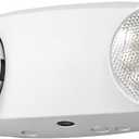 TANLUX LED Emergency Lights with Battery Backup, Two Head Adjustable Commercial Emergency Lights, UL Listed, AC 120/277V, Hardwired Emergency Exit Light Fixtures for Business - 1 Pack(White)