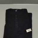 Amazon Essentials Men's Long Sleeve Waffle Henley Shirt (X-Large, Black)