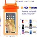 Flutesan 50 Pack Clear Waterproof Phone Pouch Universal Waterproof Phone Case Waterproof Pouch Dry Bag with Lanyard for Water Games Protect (Multi)