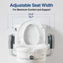 Raised Toilet Seat with Removable Padded Arms Adjustable Width 5" Toilet Seat Riser Supports 300lbs for Seniors, Pregnant, Handicap(N1FYT13-AZ)