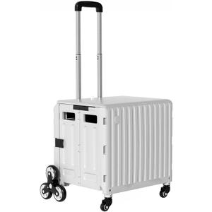 Foldable Cart with Stair Wheels:Expandable Rolling Utility Cart for Home Organization Grocery Shopping&Easter Basket Carrier Climbing Collapsible Teacher Cart Mobile Storage with Wheels for Classroom
