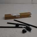 ENJOYBASICS No Drill Curtain Rods for Window 28 to 60 Inches, 5/8 Inch Diameter Renter Friendly Drapery Rod with Adhesive Brackets without Drilling, Adjustable from 27 to 65 Inches, Black