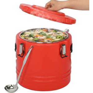 lesolar 21QT Insulated Soup Container Carrier with Spoon, 5 Gallon Portable Commercial Hot Box Food Warmer for Hot or Cold Food Large Insulated Barrel Cooler for Restaurant Canteen Home Party