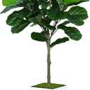 Fiddle Leaf Fig Tree Artificial 5FT - Faux Fiddle Leaf Fig Tree with White Tall Planter - Fake Ficus Lyrata Floor Plant Potted - Artificial Fig Tree for Home Office Living Room Decor Indoor, White Vase