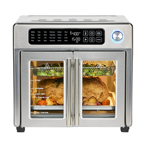 Emeril Lagasse Extra Large French Door Air Fryer Toaster Oven Combo, 24 Cooking Functions and Digital Controls, 7 Accessories Included, Stainless Steel Finish, 26QT Capacity
