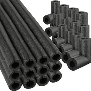 16 Pack Elbow Pipe Insulation Foam Tube Outdoor Wrap Black Pipe Covers Elbow Insulation Tubing Water Foam Covers for Outdoor Winter Irrigation, Sprinkler (3/4 Inch)