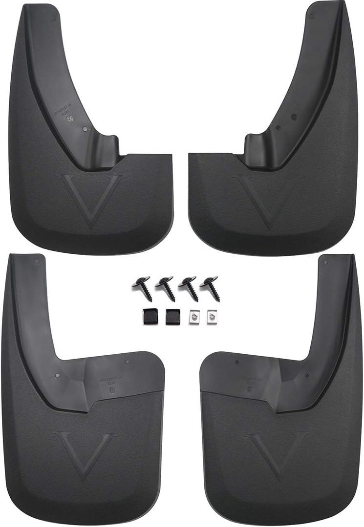 Mud Flaps Compatible with Dodge Ram 2009-2018 1500 2500 3500 & 2019-2024 Ram 1500 Classic with OEM Fender Flares Custom Front and Rear Mud Guard Set (4pccs- Set)