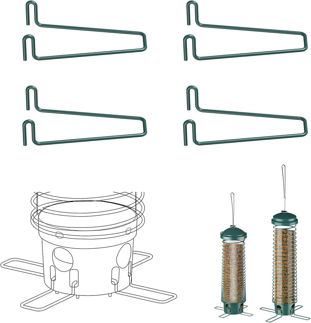 LCSEVEN Metal Feeding Ports Stands for Bird Feeder 4-Pack, Standing Perches for Feeders, Compatible With LCSEVEN Feeders