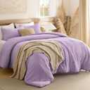 Bedsure Full Comforter Set, Lavendar Soft Prewashed Bedding for All Seasons, 3 Pieces GentleSoft Bed Set, 1 Lightweight Comforter (82"x86") and 2 Pillowcases (20"x26")