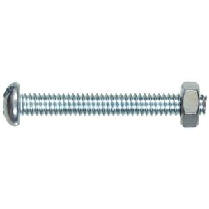The Hillman Group 7731 Round Head Combo Machine Screw with Nut, 1/4-Inch x 1 1/2-Inch, Hillman 7800 Flat Head Slotted Machine Screw with Nut, 10-24-Inch x 1 1/2-Inch, 7-Pack, 1.5 inches, zinc