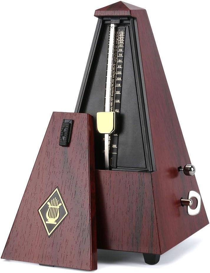 Accurate Mechanical Metronome for Wind Instruments Musicians, Guitar Player, Violinist, Plastic Wood Teak