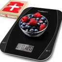 Pohl Schmitt Mechanical/Digital Food Kitchen Scale - Multi-Transducer Scale for Greater Precision with Auto Shut-Off (Batt. Incl.), Black