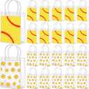 Kosiz 24 Pcs Softball PVC Goodie Bags with Handles Softball Clear Snack Bags Gift Tote Bag Candy Treat Party Favor Bulk for Team Gifts Birthday Decorations Supplies, 9.06 x 6.69 x 2.76 Inch