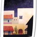 Art Wall Adobe Village Forms 36 by 28-Inch Unwrapped Canvas Art by Rick Kersten with 2-Inch Accent Border