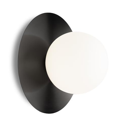 Edwarmlux 1 Light Wall Sconce, Mid Century Modern Globe Wall Sconce, Ceiling Light Fixture, Vanity Light Fixture, Indoor Wall Light for Living Room Bedroom Hallway Bathroom Entry (White)