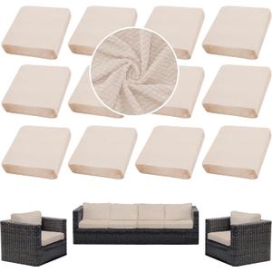 Outdoor Cushion Covers Set,12PCS Patio Furniture Couch Seat Slipcovers, Replacement for Sofa Sectional Chair(CoverOnly)