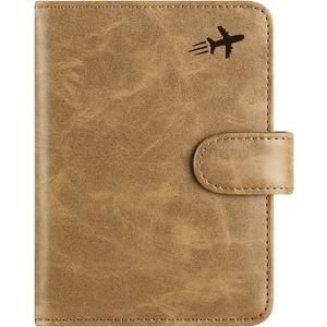 Passport Holder Cover Wallet RFID Blocking Leather Card Case Travel Accessories for Women Men (#Brown)